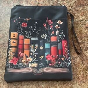 Floral Book Garden in Black. Washable Book Covers for Paperbacks Sleeve or iPad
